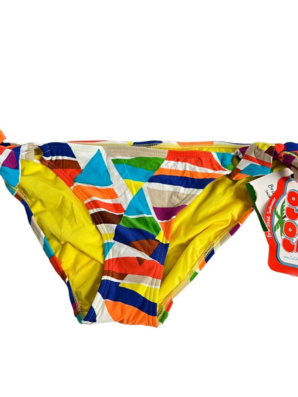 Coco Rave bikini bottoms geometric pattern side knots large swimsuit swim